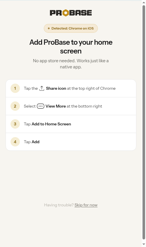 Chrome iOS install steps