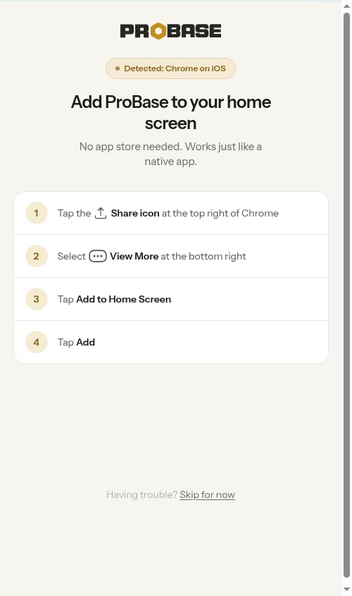 Chrome iOS install steps