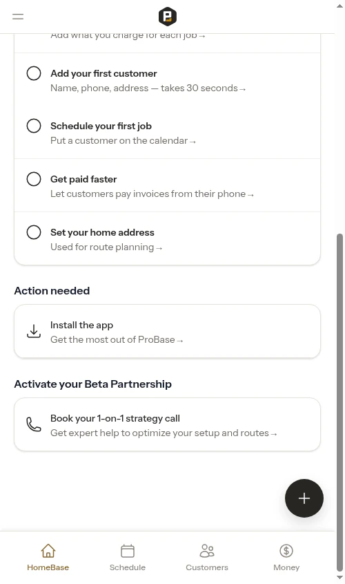 Activate your Beta Partnership section on HomeBase