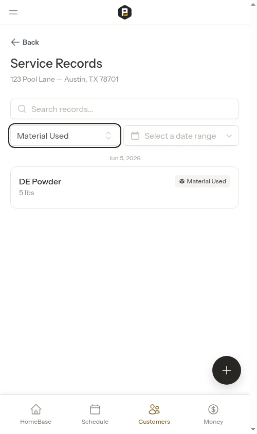 Filter by material