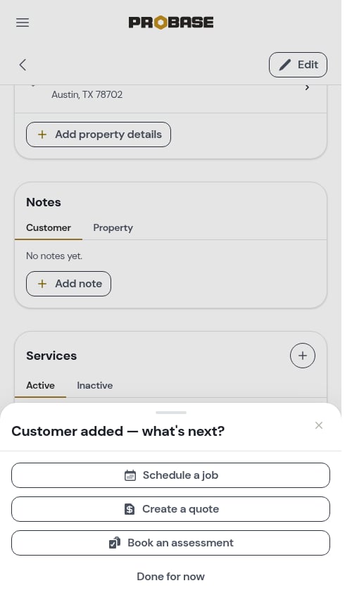 Customer added — what's next?