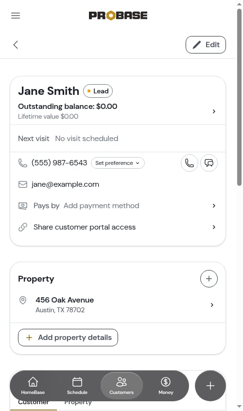 Customer show page