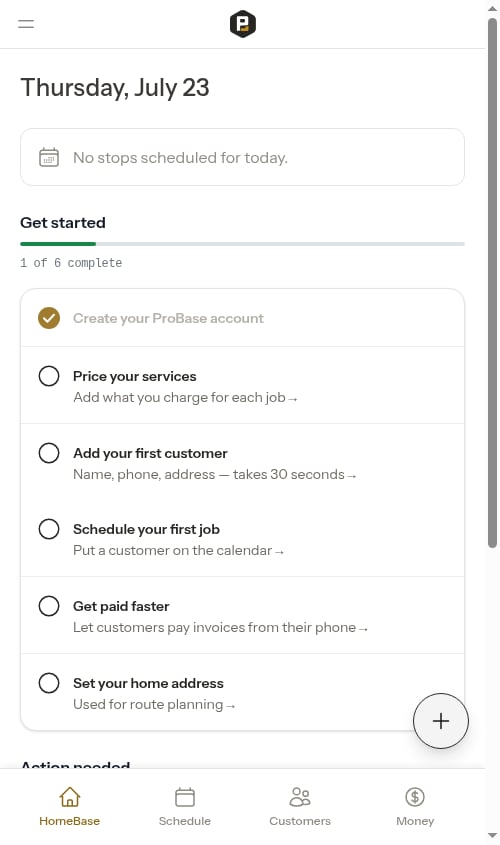 Install the app in action needed