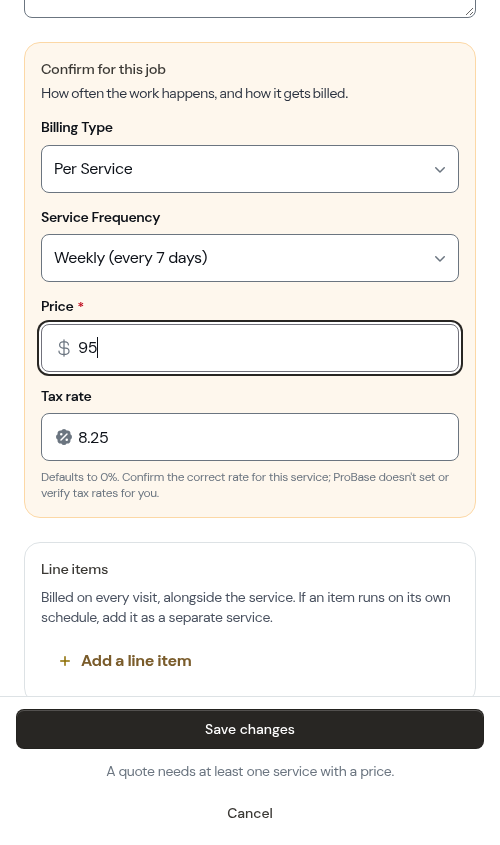 The price updated
