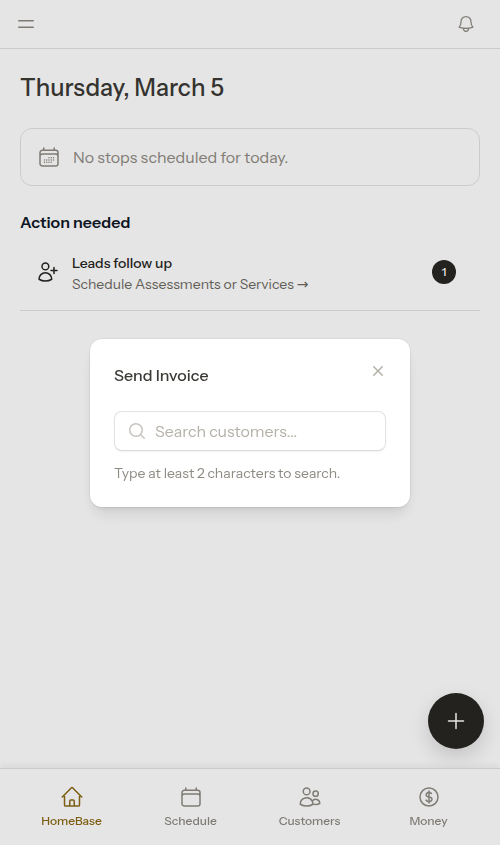 Invoice search step