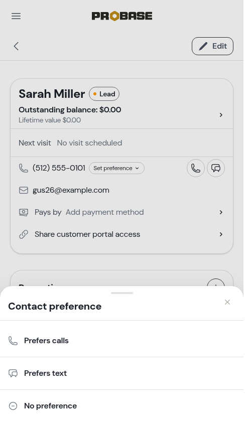 Contact preference picker