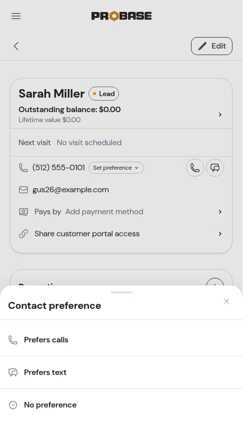 Contact preference picker