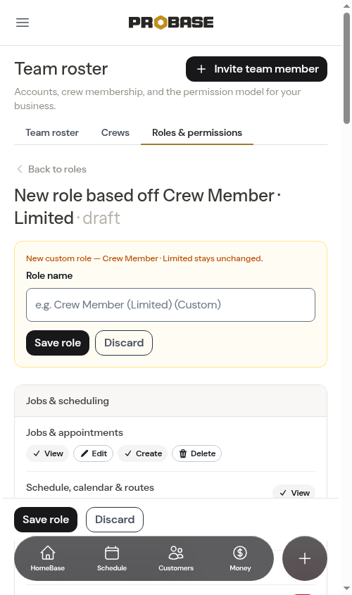 Building a custom role from a built-in one