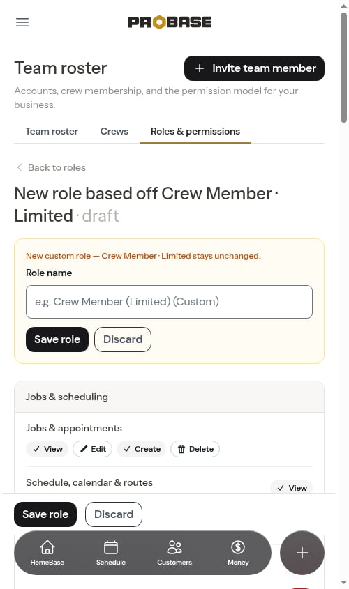 Building a custom role from a built-in one