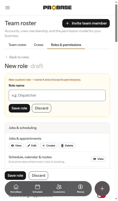 The new-role builder