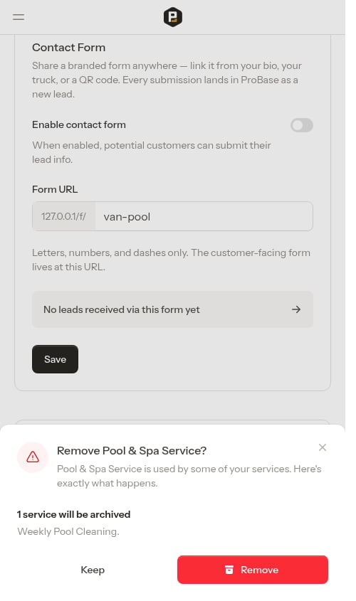 Confirm removing a trade
