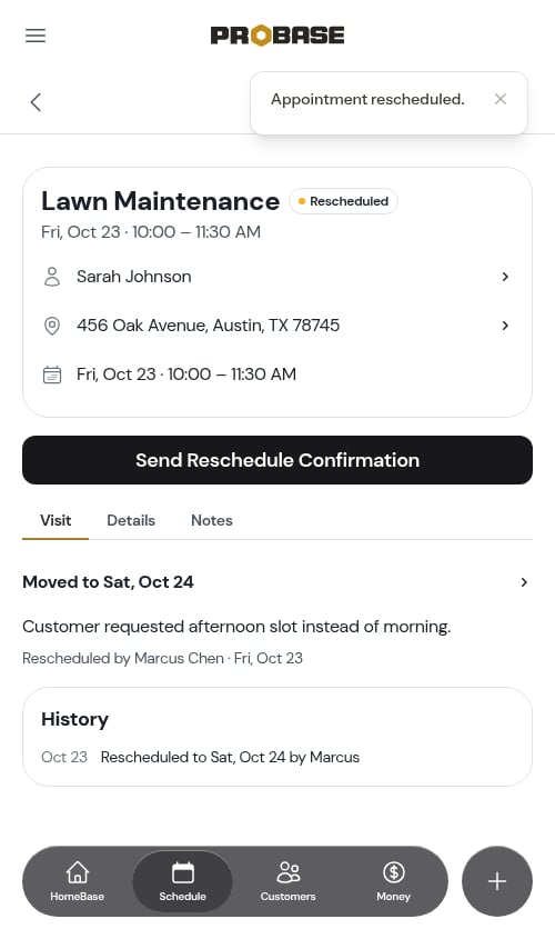 Original now rescheduled
