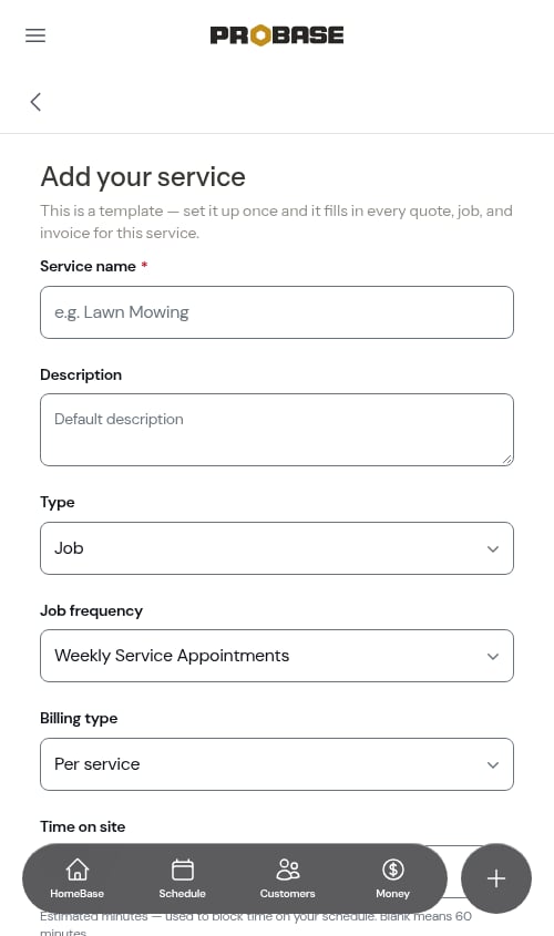 Create form empty