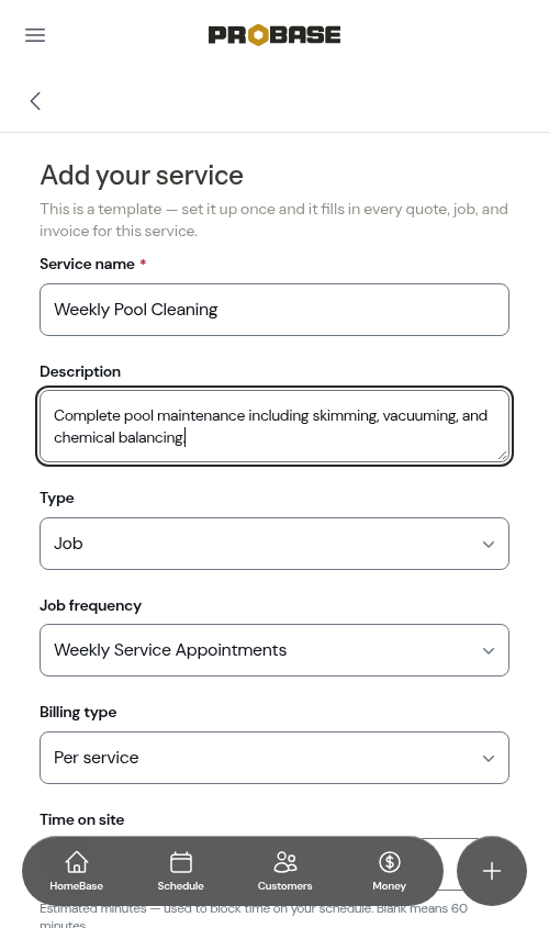 Create form filled basic