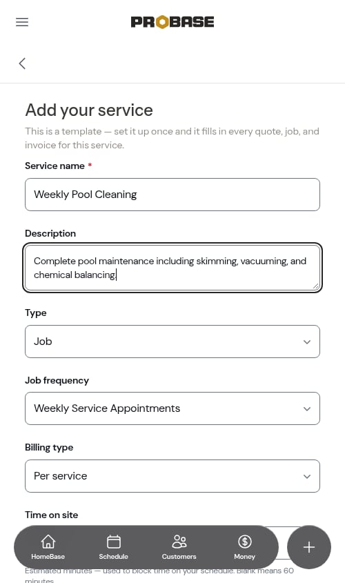 Create form filled basic