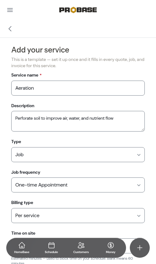 Gallery service opening a pre-filled create form