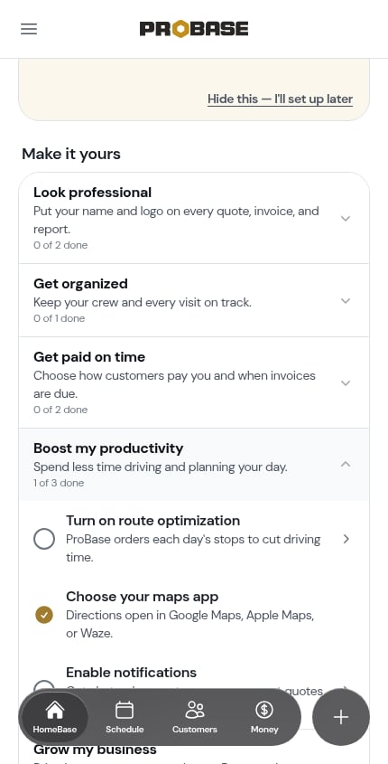 The Enable notifications setup