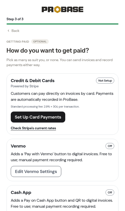 The cash card after tapping This is how I get paid