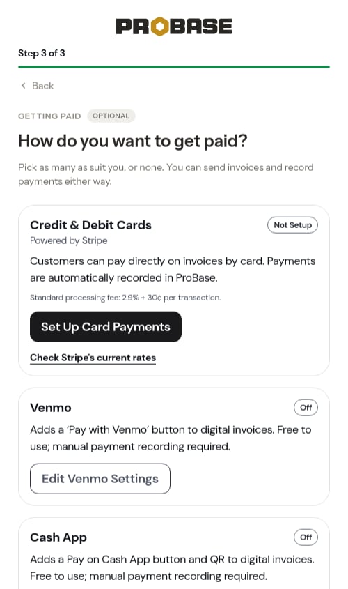 The cash card after tapping This is how I get paid