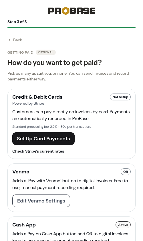 Cash App shows Active after saving