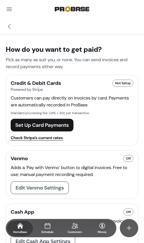 The Getting paid guide with nothing set up yet
