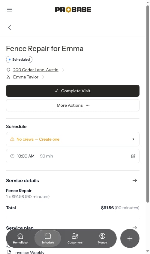 Appointment detail page