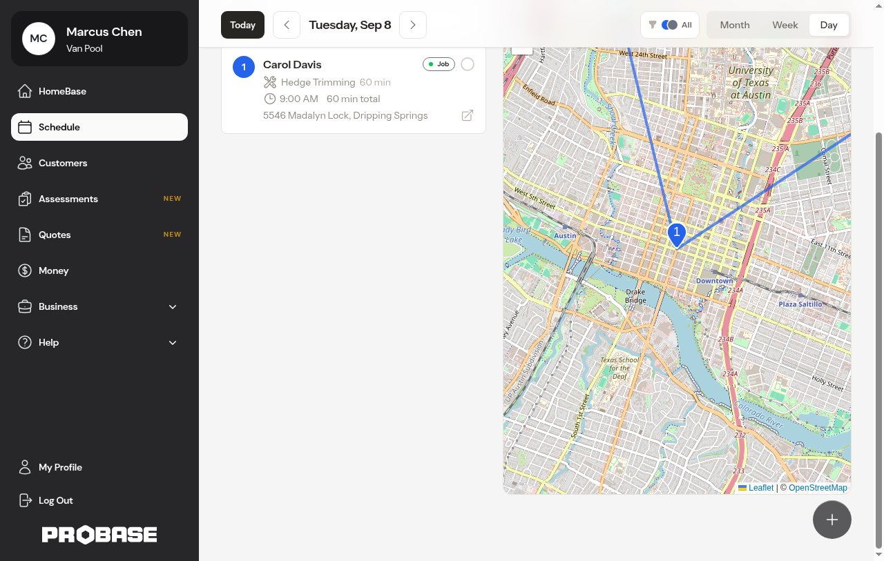 The route map stays pinned while the stop list scrolls