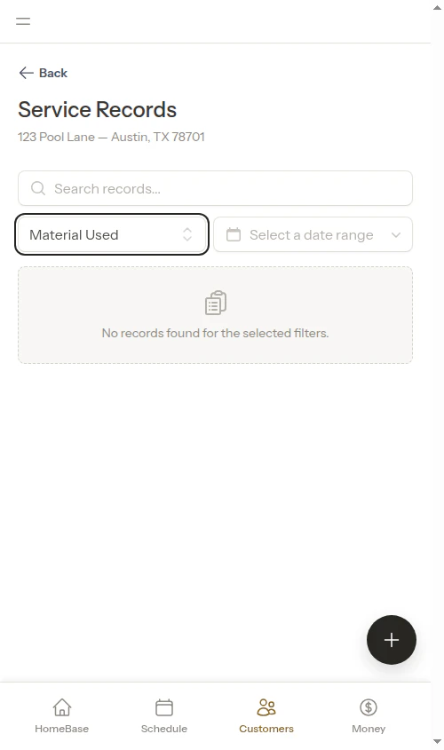 Empty state after filtering