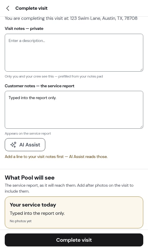AI Assist asking for a line in your visit notes