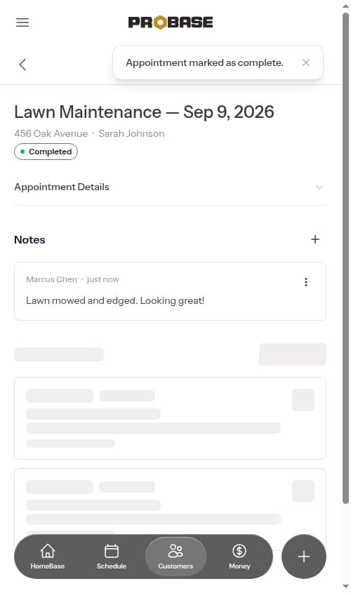 Completed appointment