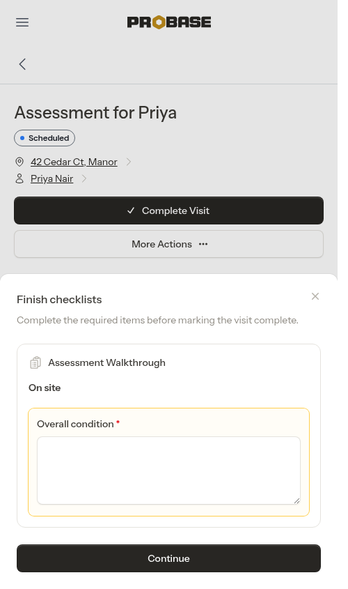 Assessment checklist gate