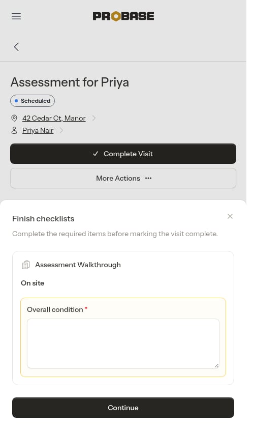 Assessment checklist gate