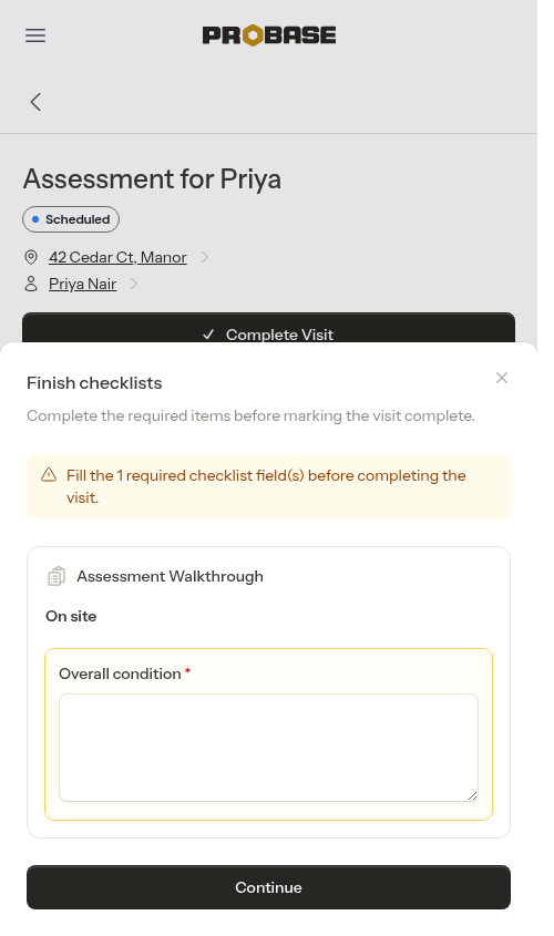 Blocked on a required assessment question