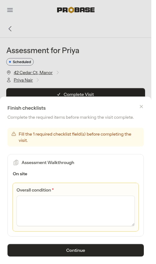 Blocked on a required assessment question