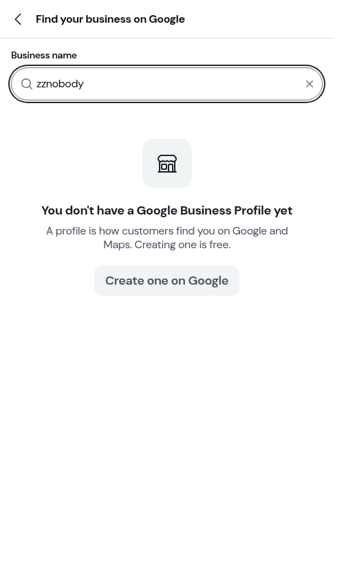 No Google Business Profile found