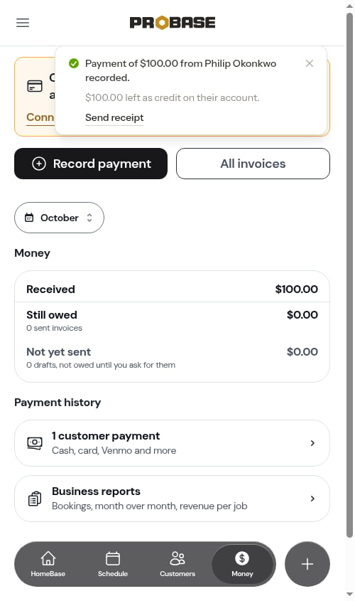 Payment recorded