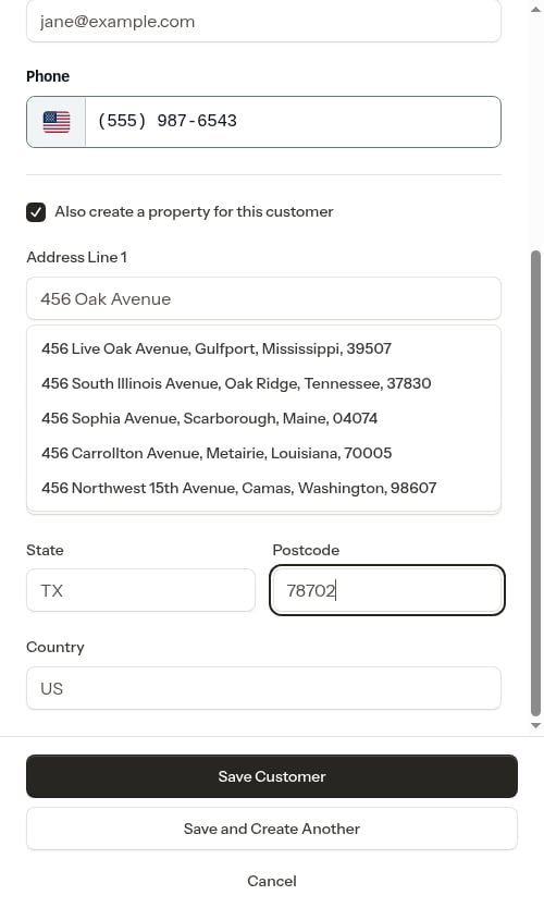 Property form filled
