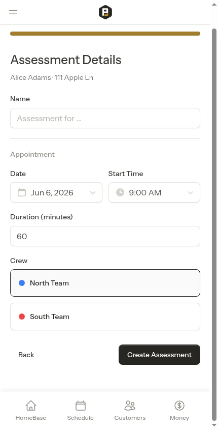 Crew picker with one option selected