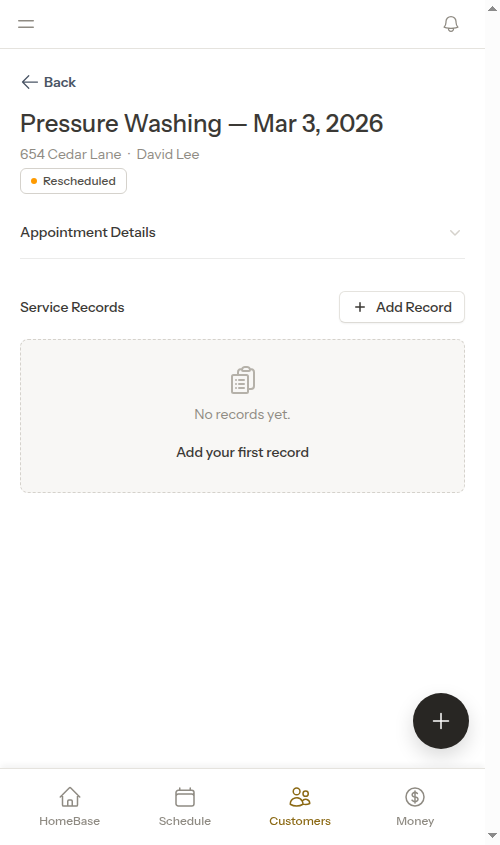 Rescheduled appointment detail