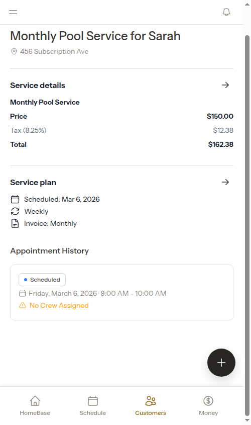 Before completing a subscription appointment