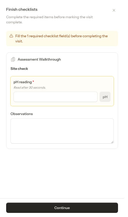 Blocked on a required assessment question