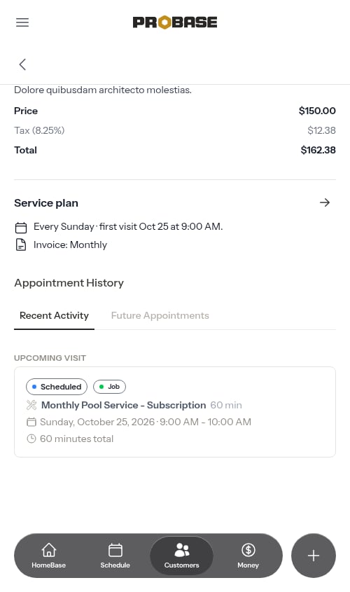 Before completing a subscription appointment