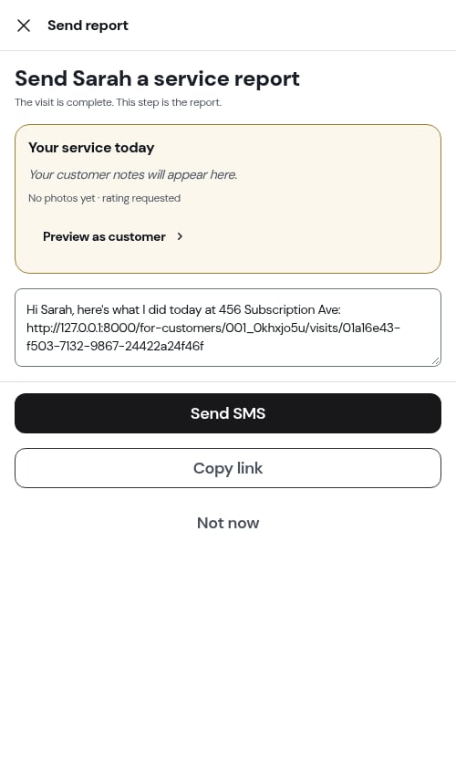 Subscription appointment marked as completed
