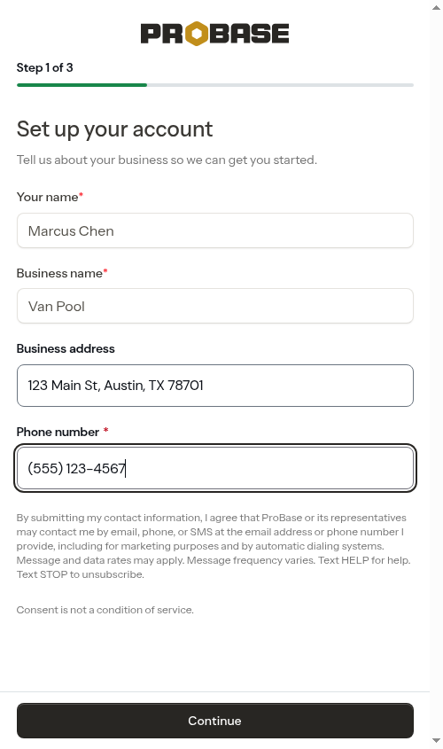 Business step filled