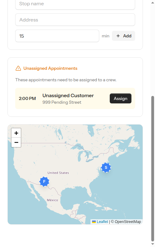 Unassigned appointments