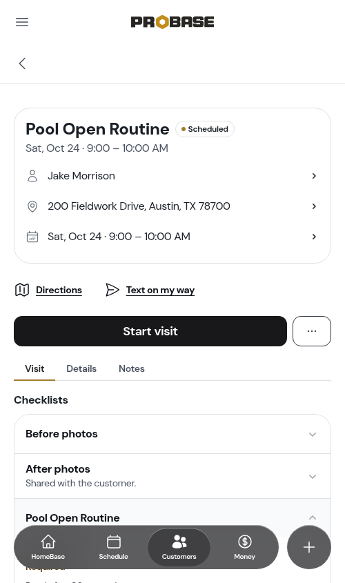 A checklist row opened in place