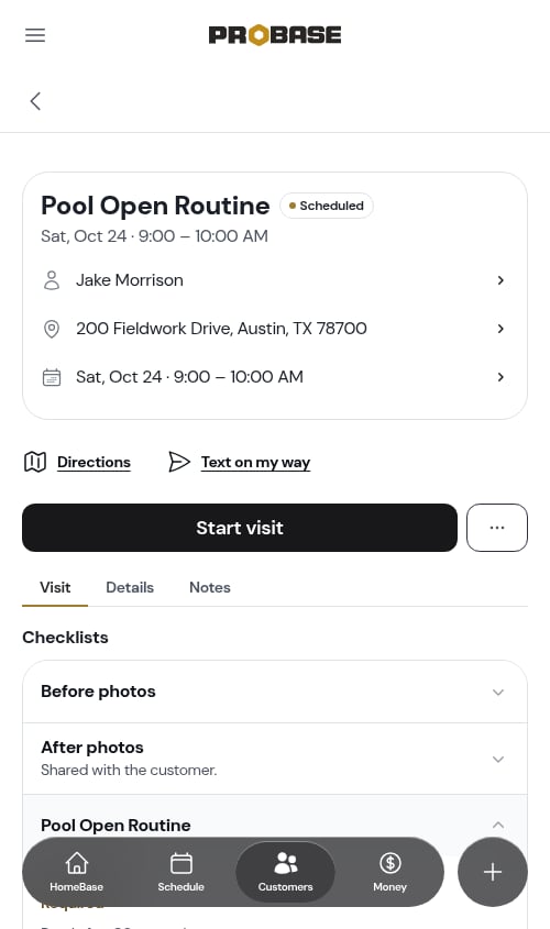 A checklist row opened in place