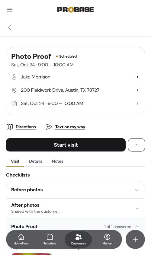 A photo uploaded to a checklist question