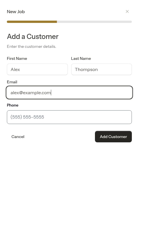 New customer filled