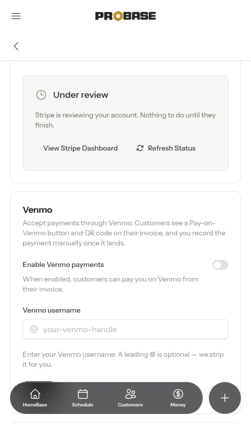 The Under review card